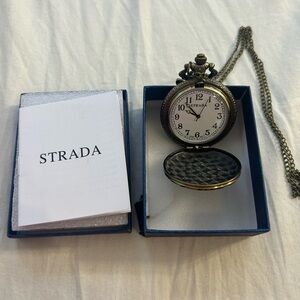 STRADA JAPANESE MOVEMENT BUTTERFLY POCKET WATCH